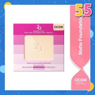 ZA Perfect Fit Two Way Foundation n(Refill) Oc0w, Softly Hide Pores, Minimizes The Appearance Of Pores, Uneven Skin Tone And Dullness 8g