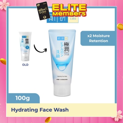 HADA LABO Hydrating Face Wash (Hydrating Wash With Hyaluronic Acid + Suitable For Dry Skin) 100g