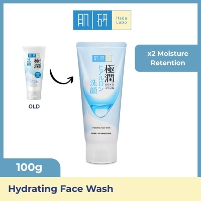 HADA LABO Hydrating Face Wash (Hydrating Wash With Hyaluronic Acid + Suitable For Dry Skin) 100g