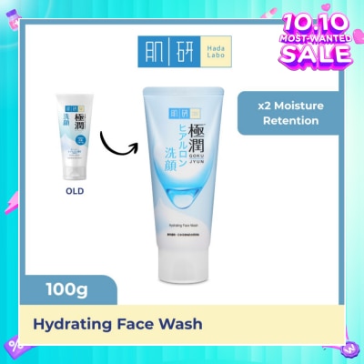 HADA LABO Hydrating Face Wash (Hydrating Wash With Hyaluronic Acid + Suitable For Dry Skin) 100g
