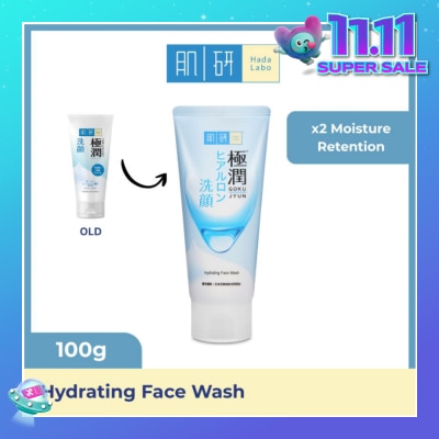 HADA LABO Hydrating Face Wash (Hydrating Wash With Hyaluronic Acid + Suitable For Dry Skin) 100g