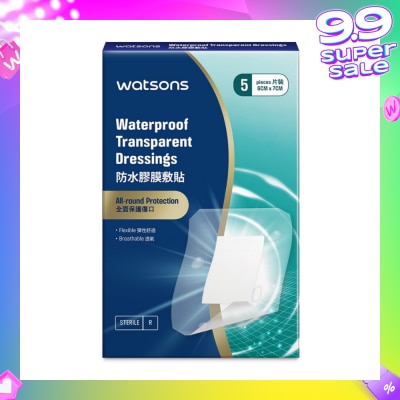 WATSONS Waterproof Transparent Dressings 6cm X 7cm (Flexible & Breathable) 5s