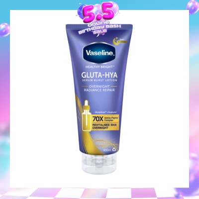 VASELINE - Healthy Bright Gluta-Hya Serum Burst Lotion Overnight Radiance Repair 300ml