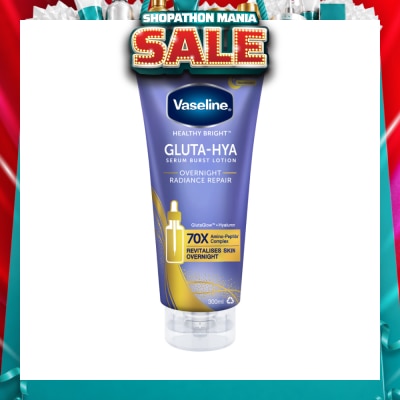 VASELINE - Healthy Bright Gluta-Hya Serum Burst Lotion Overnight Radiance Repair 300ml