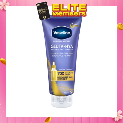 VASELINE Healthy Bright Gluta-Hya Serum Burst Lotion Overnight Radiance Repair 300ml