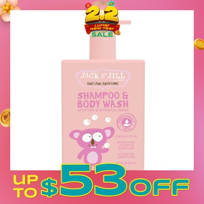 JACK N JILL Shampoo And Body Wash (Top To Toe Cleanse, Simplify Bath Time As Well As Providing The Essential Nourishment And Benefits Of Two Separate Products) 300ml (Expiry: Jun`2026)