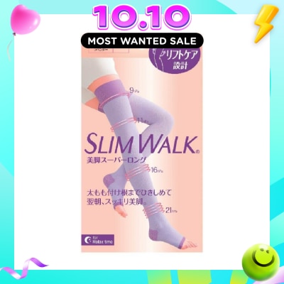 SLIM WALK PH799 Comp Open Toe, Compression Open Toe Socks For Night (Long) Lets You Wake Up To Beautiful And Refreshed Legs (1 Pair) image