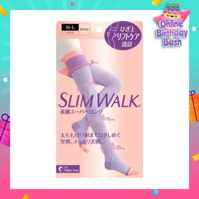 SLIM WALK PH800 Comp Open Toe, Compression Open Toe Socks For Night (Long) Lets You Wake Up To Beautiful And Refreshed Legs (1 Pair)