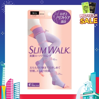 SLIM WALK PH800 Comp Open Toe, Compression Open Toe Socks For Night (Long) Lets You Wake Up To Beautiful And Refreshed Legs (1 Pair)
