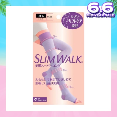 SLIM WALK PH800 Comp Open Toe, Compression Open Toe Socks For Night (Long) Lets You Wake Up To Beautiful And Refreshed Legs (1 Pair)