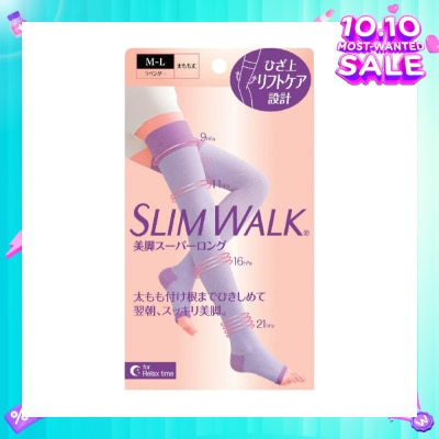 SLIM WALK PH800 Comp Open Toe, Compression Open Toe Socks For Night (Long) Lets You Wake Up To Beautiful And Refreshed Legs (1 Pair)
