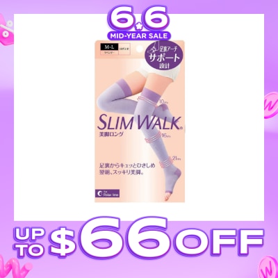 SLIM WALK - PH800 Comp Open Toe, Compression Open Toe Socks For Night (Long) Lets You Wake Up To Beautiful And Refreshed Legs (1 Pair)