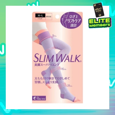SLIM WALK PH800 Comp Open Toe, Compression Open Toe Socks For Night (Long) Lets You Wake Up To Beautiful And Refreshed Legs (1 Pair)