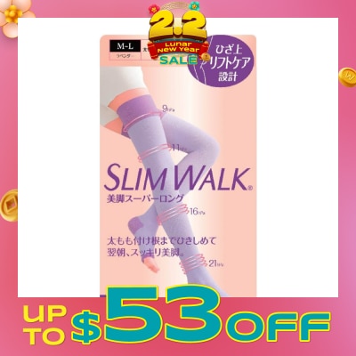 SLIM WALK PH800 Comp Open Toe, Compression Open Toe Socks For Night (Long) Lets You Wake Up To Beautiful And Refreshed Legs (1 Pair)