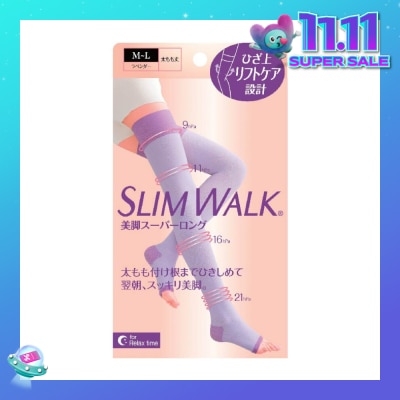 SLIM WALK PH800 Comp Open Toe, Compression Open Toe Socks For Night (Long) Lets You Wake Up To Beautiful And Refreshed Legs (1 Pair)