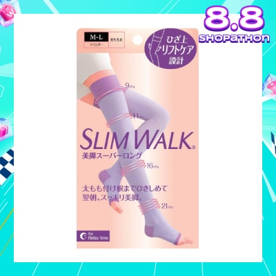 SLIM WALK PH800 Comp Open Toe, Compression Open Toe Socks For Night (Long) Lets You Wake Up To Beautiful And Refreshed Legs (1 Pair)