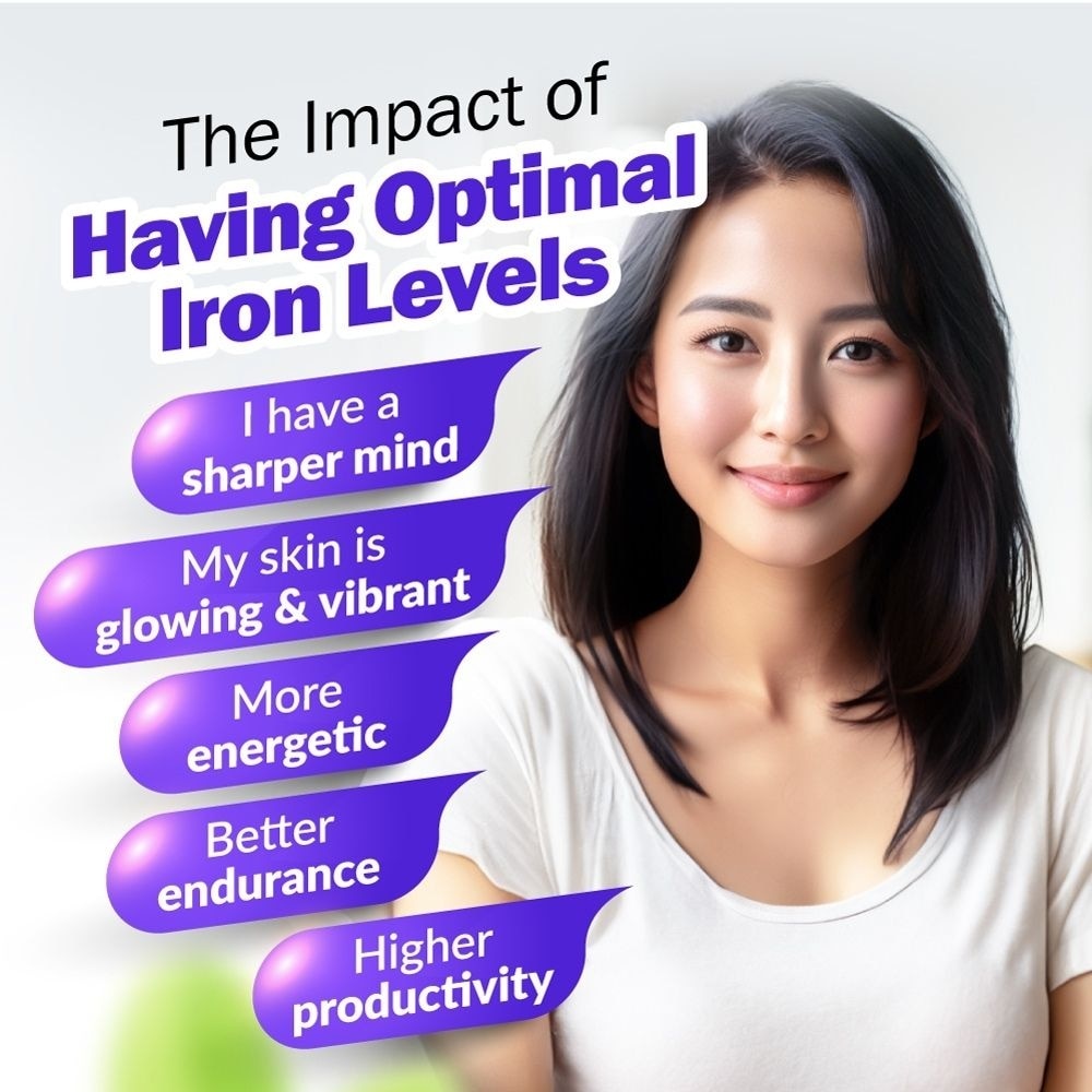 Femme Iron Complex SunActive Iron Women’s Supplement Capsule (Gentle on Stomach + No Constipation + Vegan for Boost Energy & Immunity) 90s