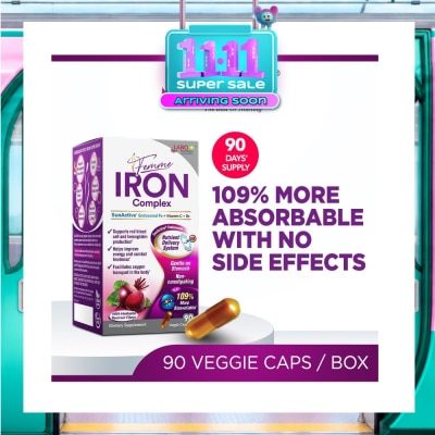 LABO NUTRITION Femme Iron Complex SunActive Iron Women’s Supplement Capsule (Gentle on Stomach + No Constipation + Vegan for Boost Energy & Immunity) 90s image