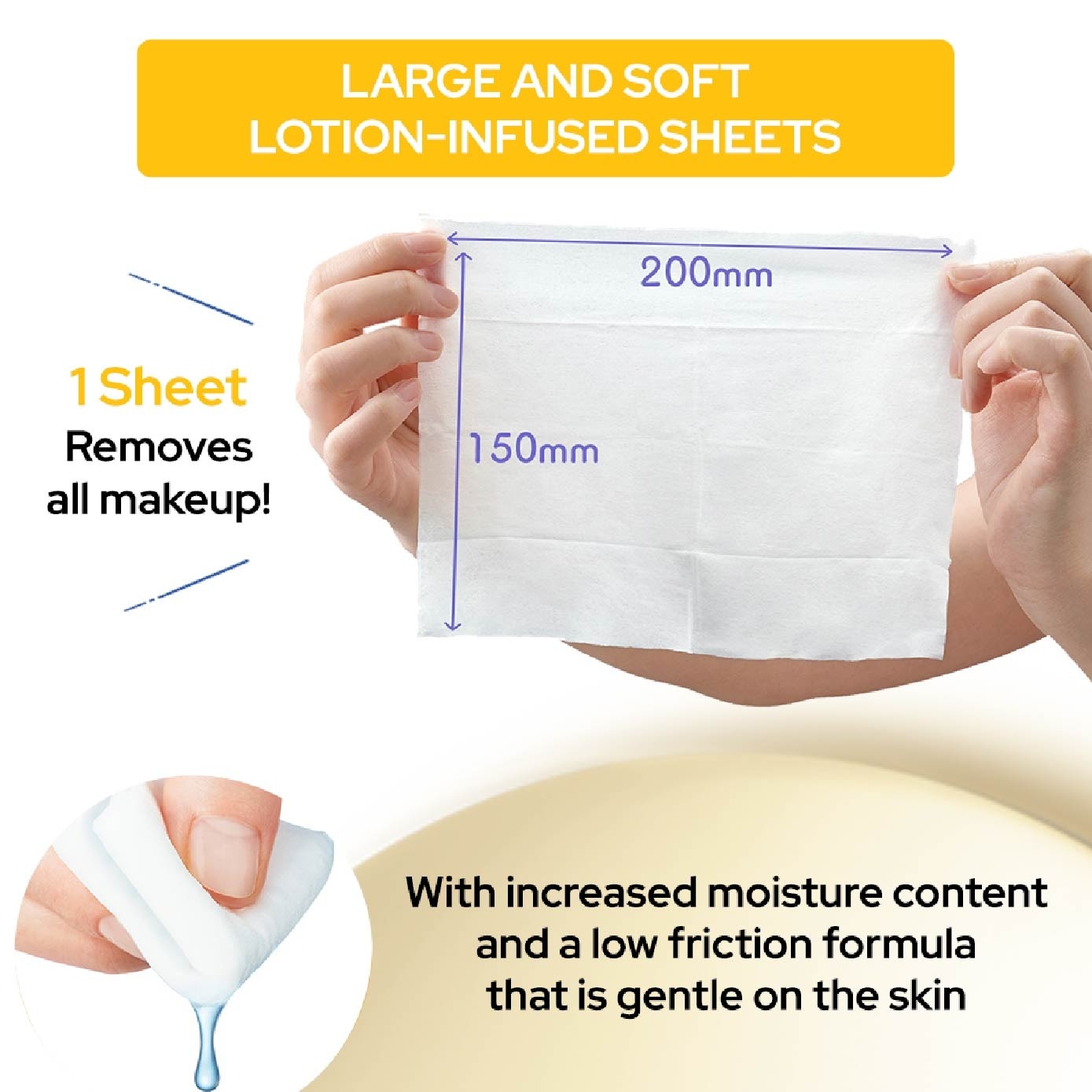 Micellar Cleansing Sheet Perfect Glow (Removes Makeup, Cleanses And Tones With 1 Wipes) 46s