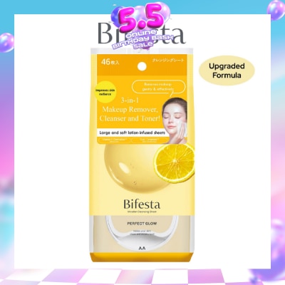 BIFESTA - Micellar Cleansing Sheet Perfect Glow (Removes Makeup, Cleanses And Tones With 1 Wipes) 46s
