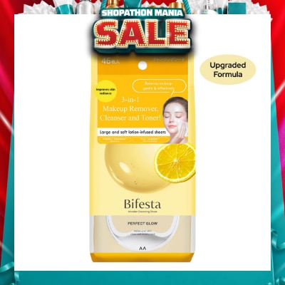 BIFESTA - Micellar Cleansing Sheet Perfect Glow (Removes Makeup, Cleanses And Tones With 1 Wipes) 46s