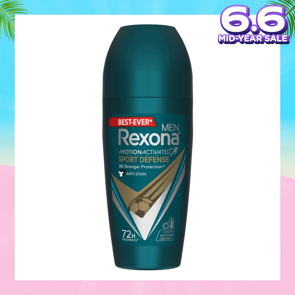 Men Motion Activated Sport Defense Antiperspirant Deodorant Roll On (Anti Stain & A Modern Fresh Scent) 45ml