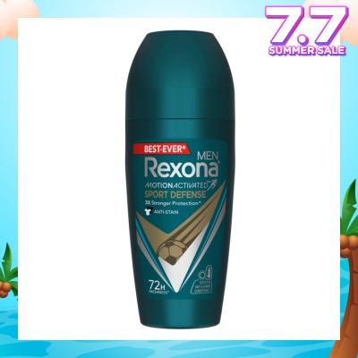 REXONA Men Motion Activated Sport Defense Antiperspirant Deodorant Roll On (Anti Stain & A Modern Fresh Scent) 45ml