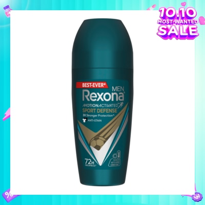 REXONA Men Motion Activated Sport Defense Antiperspirant Deodorant Roll On (Anti Stain & A Modern Fresh Scent) 45ml