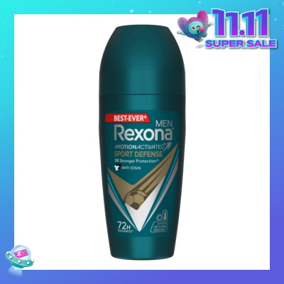 REXONA Men Motion Activated Sport Defense Antiperspirant Deodorant Roll On (Anti Stain & A Modern Fresh Scent) 45ml