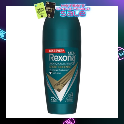 REXONA Men Motion Activated Sport Defense Antiperspirant Deodorant Roll On (Anti Stain & A Modern Fresh Scent) 45ml