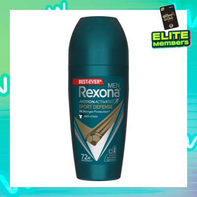 REXONA Men Motion Activated Sport Defense Antiperspirant Deodorant Roll On (Anti Stain & A Modern Fresh Scent) 45ml