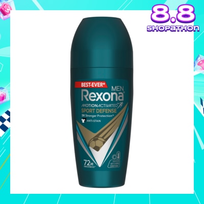REXONA Men Motion Activated Sport Defense Antiperspirant Deodorant Roll On (Anti Stain & A Modern Fresh Scent) 45ml