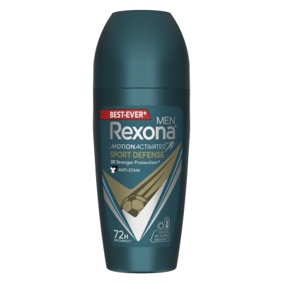 REXONA Men Motion Activated Sport Defense Antiperspirant Deodorant Roll On (Anti Stain & A Modern Fresh Scent) 45ml