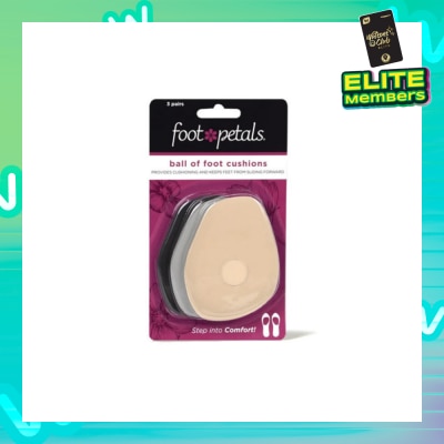 FOOT PETALS Ball Of Foot Cushions (Keep Feet From Sliding Forward, Reducing Burning Pain And Preventing Calluses) 3 Pairs