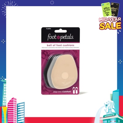 FOOT PETALS Ball Of Foot Cushions (Keep Feet From Sliding Forward, Reducing Burning Pain And Preventing Calluses) 3 Pairs
