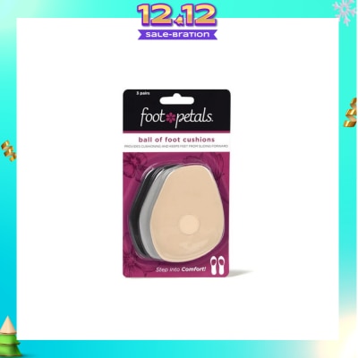 FOOT PETALS Ball Of Foot Cushions (Keep Feet From Sliding Forward, Reducing Burning Pain And Preventing Calluses) 3 Pairs