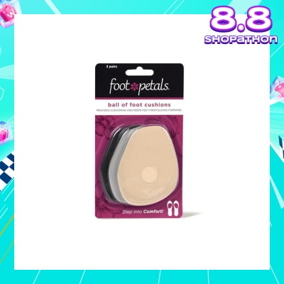 FOOT PETALS Ball Of Foot Cushions (Keep Feet From Sliding Forward, Reducing Burning Pain And Preventing Calluses) 3 Pairs