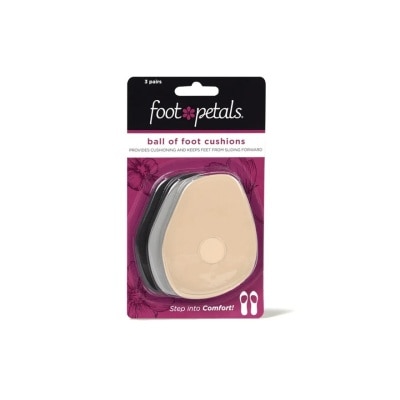 FOOT PETALS Ball Of Foot Cushions (Keep Feet From Sliding Forward, Reducing Burning Pain And Preventing Calluses) 3 Pairs