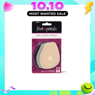 FOOT PETALS Ball Of Foot Cushions (Keep Feet From Sliding Forward, Reducing Burning Pain And Preventing Calluses) 3 Pairs image