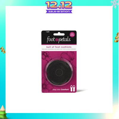 FOOT PETALS Ball Of Foot Cushions With Extra Cushion (Keep Feet From Sliding Forward, Reducing Burning Pain And Preventing Calluses) Black, 1 Pair
