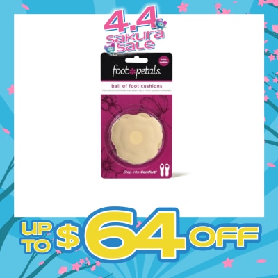 FOOT PETALS - Ball Of Foot Cushions With Extra Cushion (Keep Feet From Sliding Forward, Reducing Burning Pain And Preventing Calluses) Khaki, 1 Pair