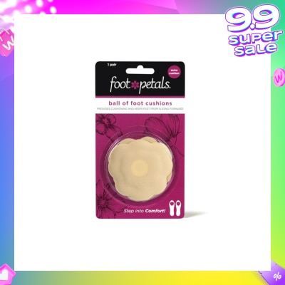 FOOT PETALS Ball Of Foot Cushions With Extra Cushion (Keep Feet From Sliding Forward, Reducing Burning Pain And Preventing Calluses) Khaki, 1 Pair