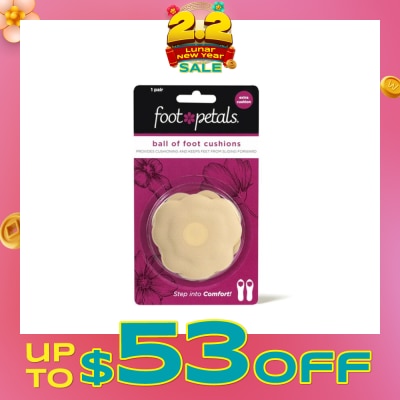 FOOT PETALS Ball Of Foot Cushions With Extra Cushion (Keep Feet From Sliding Forward, Reducing Burning Pain And Preventing Calluses) Khaki, 1 Pair