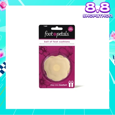 FOOT PETALS Ball Of Foot Cushions With Extra Cushion (Keep Feet From Sliding Forward, Reducing Burning Pain And Preventing Calluses) Khaki, 1 Pair