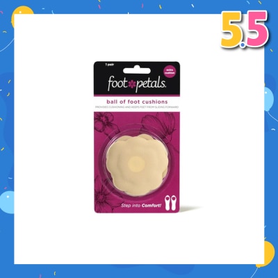FOOT PETALS Ball Of Foot Cushions With Extra Cushion (Keep Feet From Sliding Forward, Reducing Burning Pain And Preventing Calluses) Khaki, 1 Pair