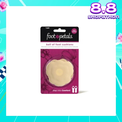 FOOT PETALS Ball Of Foot Cushions With Extra Cushion (Keep Feet From Sliding Forward, Reducing Burning Pain And Preventing Calluses) Khaki, 1 Pair