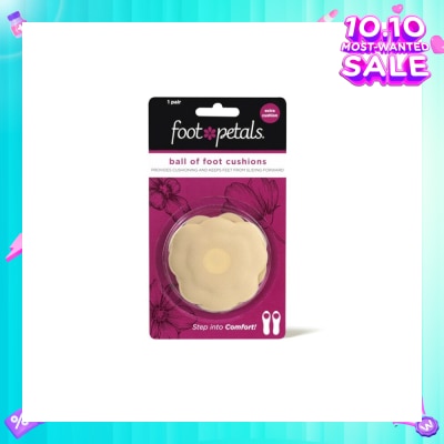 FOOT PETALS Ball Of Foot Cushions With Extra Cushion (Keep Feet From Sliding Forward, Reducing Burning Pain And Preventing Calluses) Khaki, 1 Pair