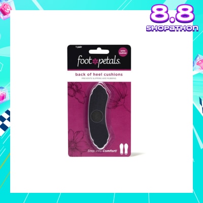 FOOT PETALS Back Of Heel Cushions With Extra Cushion (Keep Heels From Slipping In And Out Of Shoes, Reducing Blisters And Ankle Chaff) Black, 1 Pair