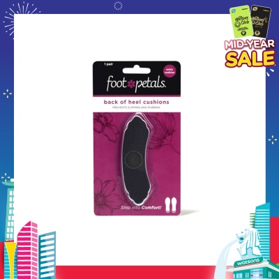 FOOT PETALS Back Of Heel Cushions With Extra Cushion (Keep Heels From Slipping In And Out Of Shoes, Reducing Blisters And Ankle Chaff) Black, 1 Pair
