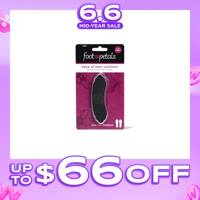 FOOT PETALS - Back Of Heel Cushions With Extra Cushion (Keep Heels From Slipping In And Out Of Shoes, Reducing Blisters And Ankle Chaff) Black, 1 Pair